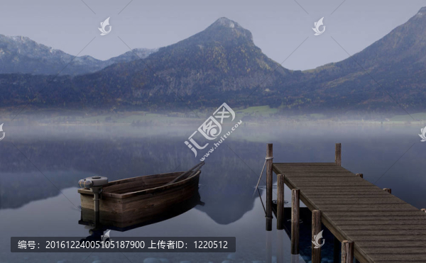湖心島上的船