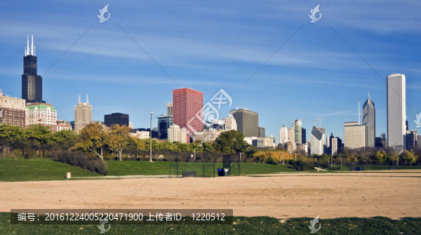 背景芝加哥棒球場全景