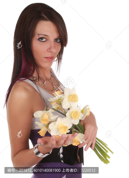 帶花的年輕女子