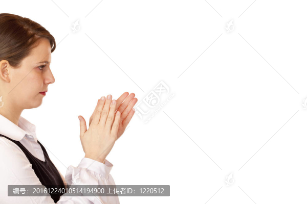 年輕女人用手拍拍handesome業(yè)務