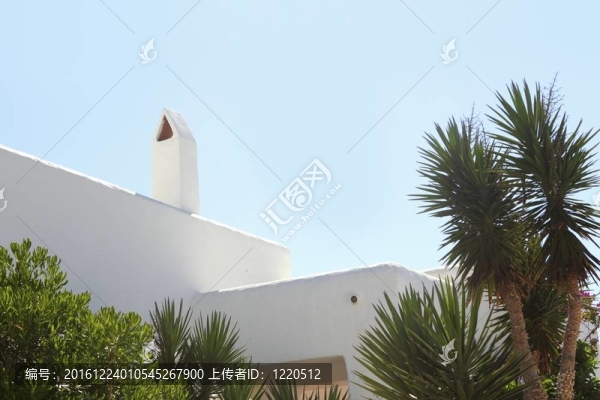白色地中海福門特拉島房子的細節(jié)