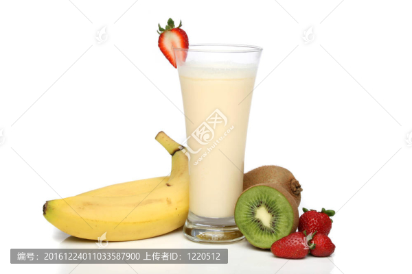 水果成分的香蕉奶昔