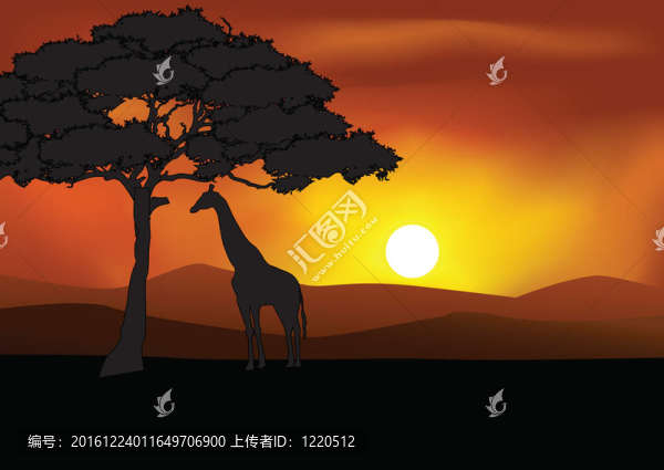 Safari背景剪影