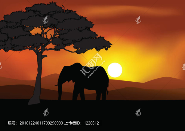 Safari背景剪影