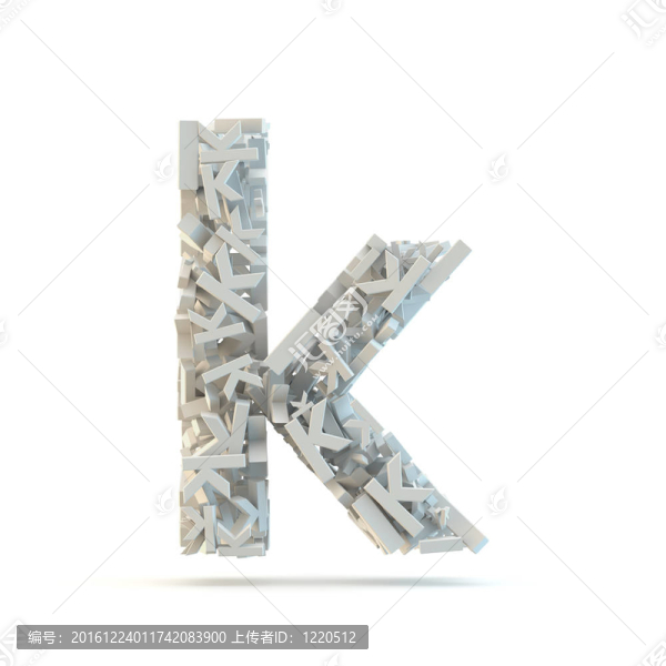 白色小寫(xiě)字母K。