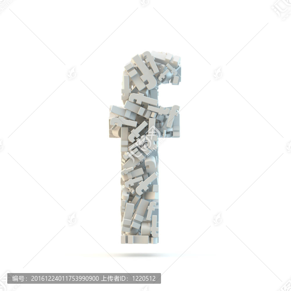 白色小寫字母F。