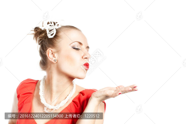 美女送飛吻