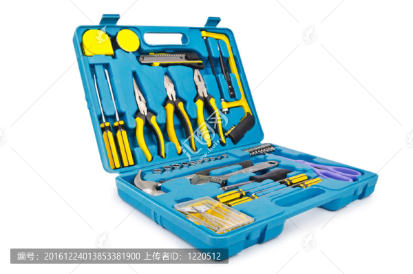 工具包與許多工具孤立在白色