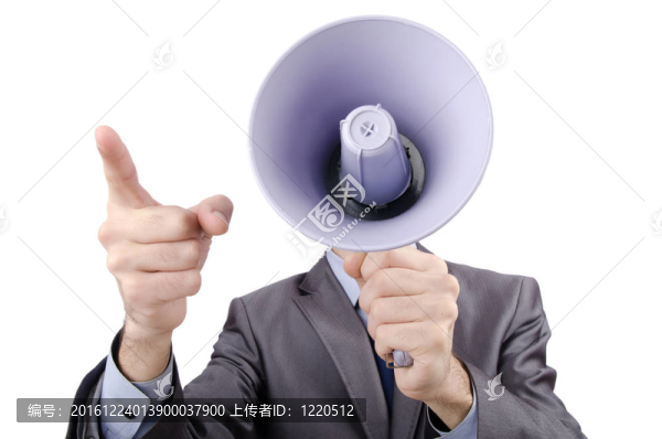 男子大聲喊叫與揚聲器