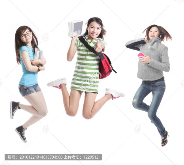 女生跳躍興奮群