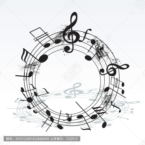 音符扭曲成螺旋