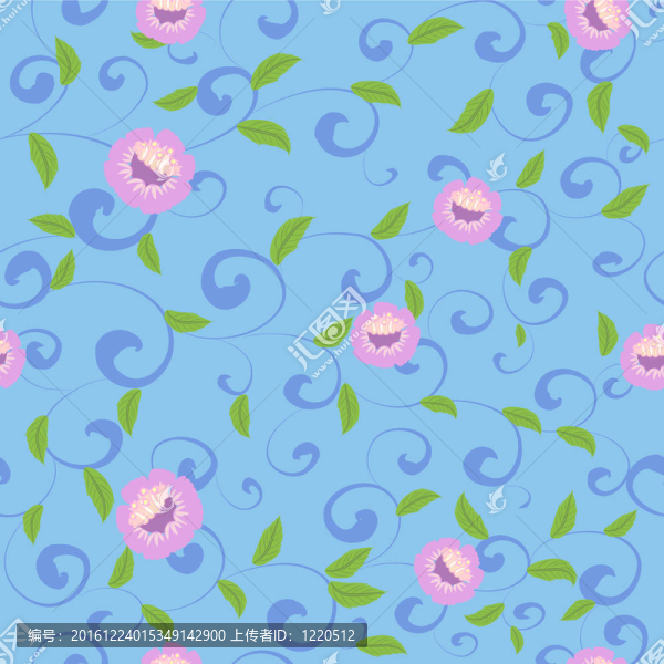 中國(guó)花卉背景無(wú)縫