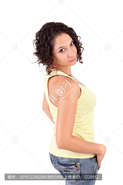 年輕漂亮的女人擺姿勢(shì)