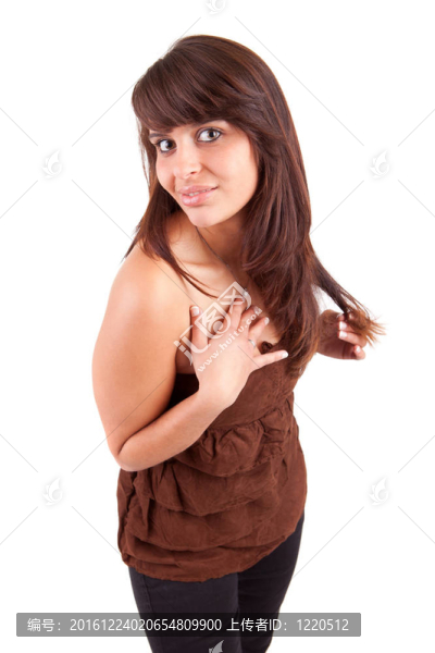 年輕漂亮的女人擺姿勢(shì)