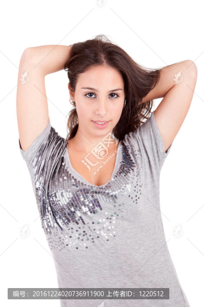 年輕漂亮的女人擺姿勢(shì)