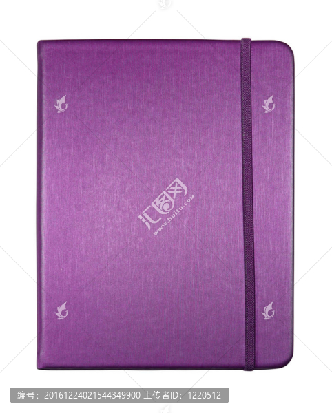 白色背景上的真絲紫色封面書