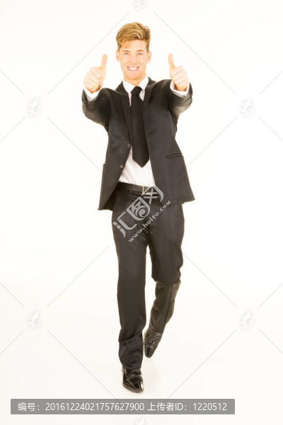 商人豎起大拇指