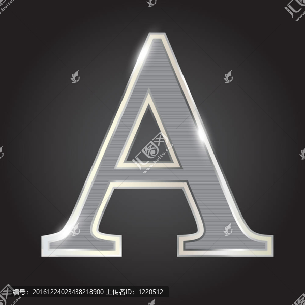 銀色金屬字體插畫