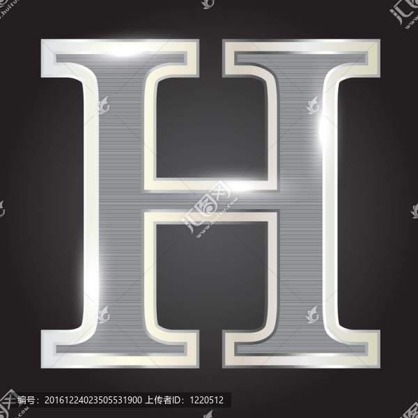 銀色金屬字體插畫