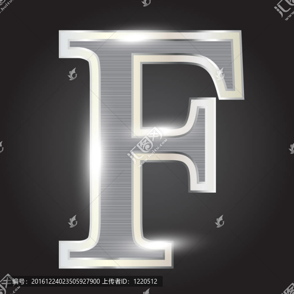 銀色金屬字體插畫