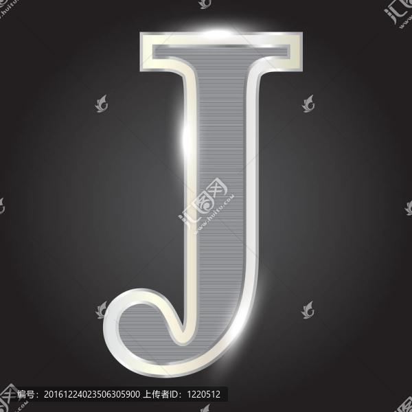 銀色金屬字體插畫