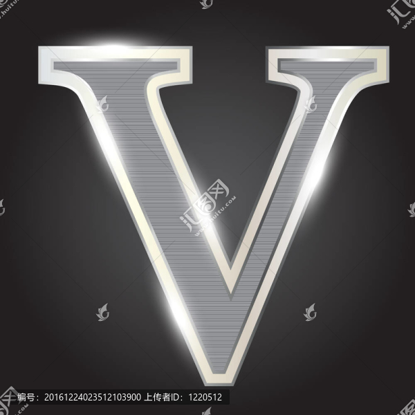 銀色金屬字體插畫