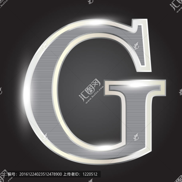 銀色金屬字體插畫