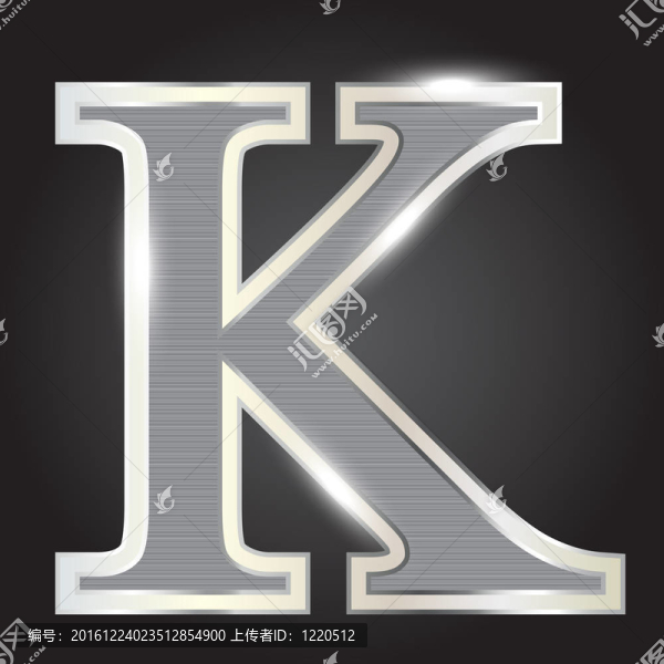 銀色金屬字體插畫