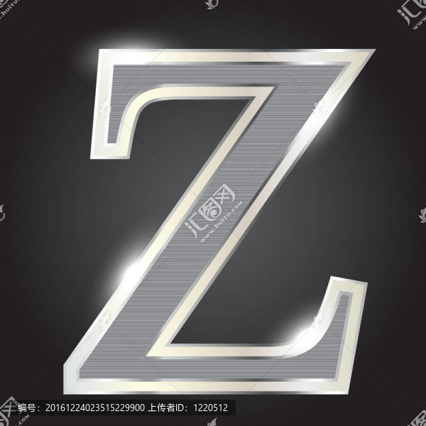 銀色金屬字體插畫