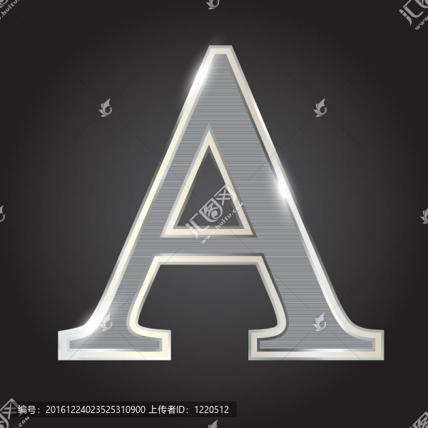 銀色金屬字體插畫