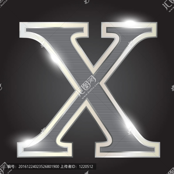 銀色金屬字體插畫