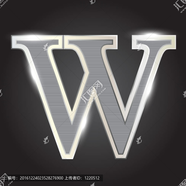 銀色金屬字體插畫