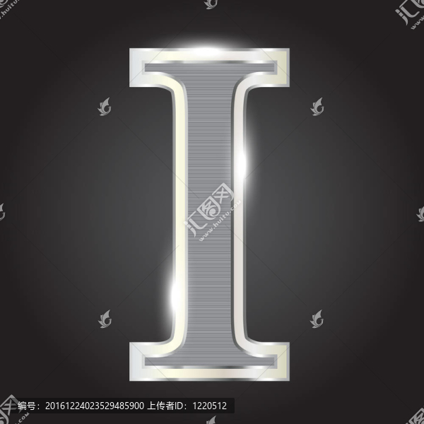 銀色金屬字體插畫