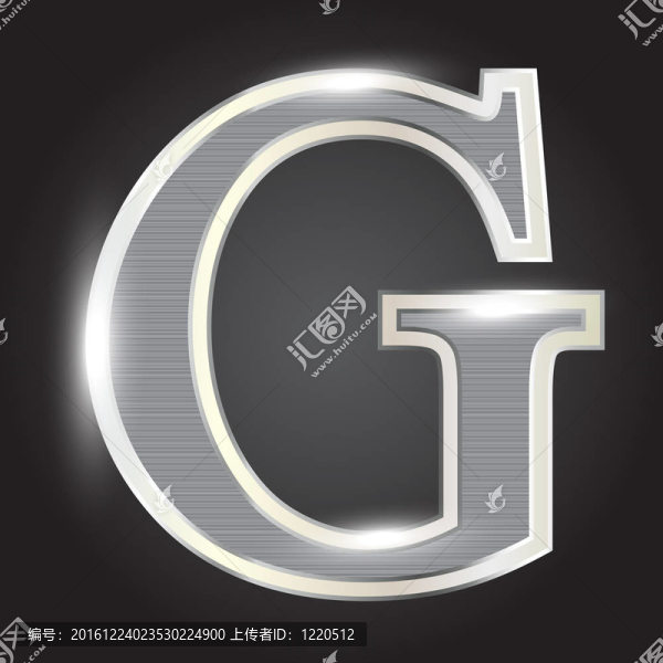 銀色金屬字體插畫