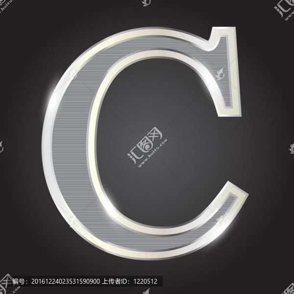 銀色金屬字體插畫