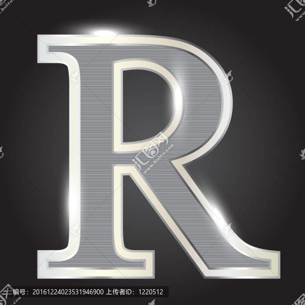 銀色金屬字體插畫
