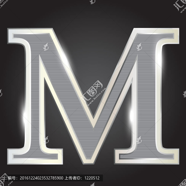 銀色金屬字體插畫