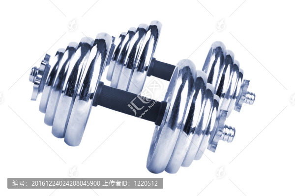 兩個啞鈴白色隔離