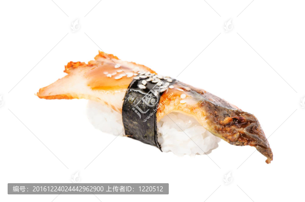 Sushi,nigiri如意炸白鱔白色背景分離