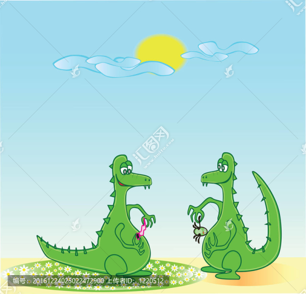 太陽早晨的兩條龍