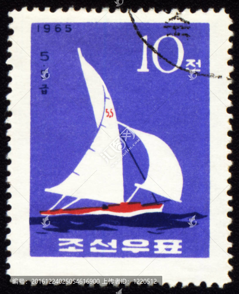 海上郵票上的游艇
