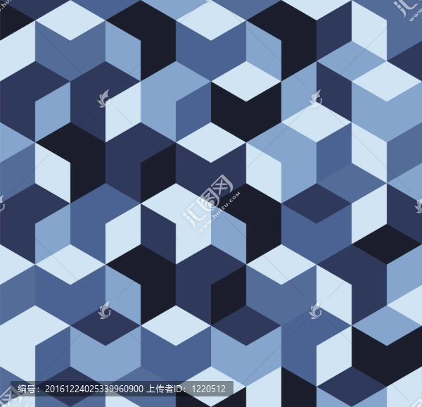藍色的3D立方體