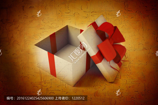 打開白色禮品盒