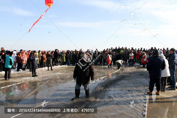 冬捕,冬網(wǎng),拉網(wǎng)捕魚,打魚人