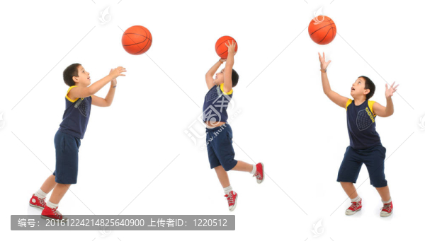 男孩打籃球孤立