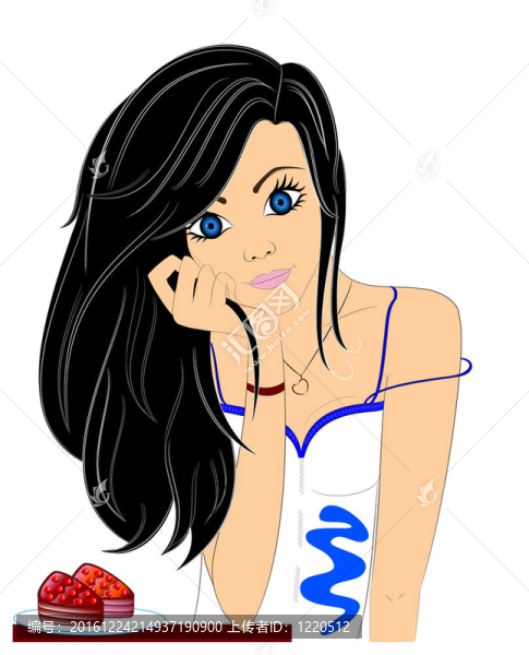 美麗的女孩在桌子上