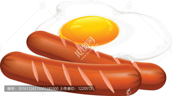 白煎雞蛋和香腸