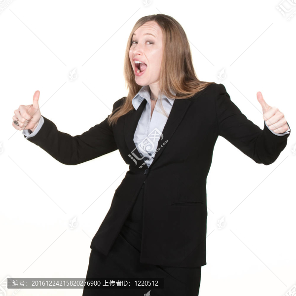 豎起大拇指的女人