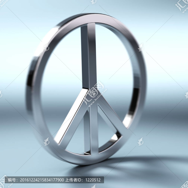 和平和愛的象征在藍(lán)色背景與模糊效果和陰影