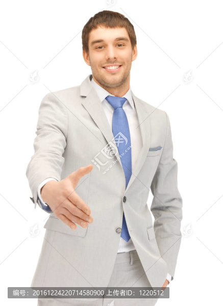 張開(kāi)手準(zhǔn)備握手的男人